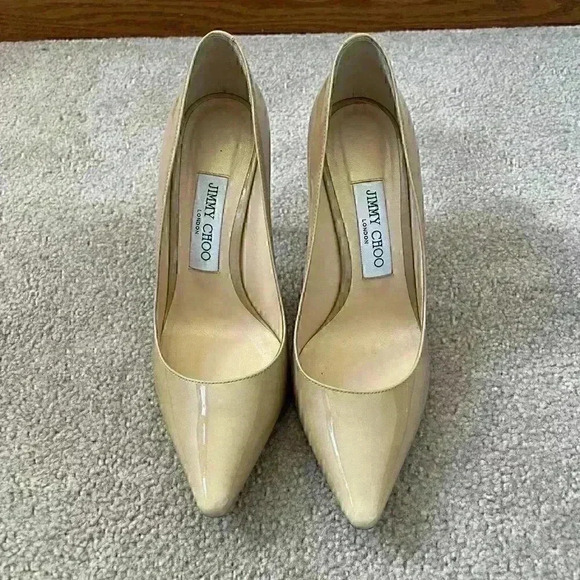 Jimmy Choo Romy 100 Beige Patent Size 36.5 - Picture 2 of 7